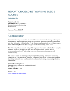 Cisco Networking Basics Course Report