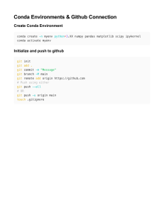 Conda Environments & GitHub Connection Tutorial