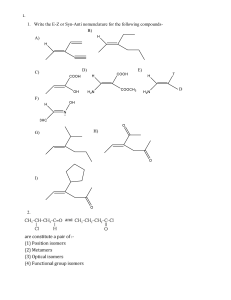 Chemistry Workbook: E-Z Nomenclature & Isomerism