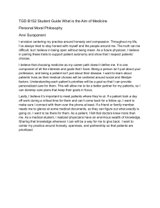 Student Guide: Personal Moral Philosophy in Medicine
