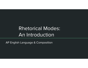 Rhetorical Modes: AP English Introduction