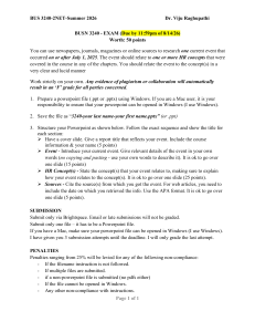 BUSN 3240 Exam Instructions: HR Current Event PowerPoint Assignment