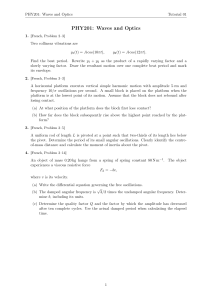 PHY201 Waves and Optics Tutorial 01 Problems