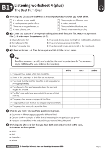 Listening Worksheet: The Best Film Ever