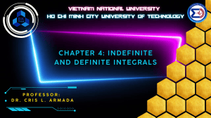 Chapter 4: Indefinite and Definite Integrals