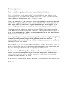 Social Responsibility Starts at Home: Essay