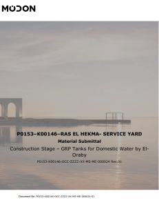 GRP Tanks Material Submittal - Ras El Hekma Project