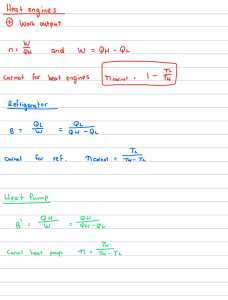 Thermodynamics: Heat Engines, Refrigerators, Heat Pumps