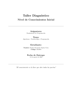 Taller Diagn&oacute;stico: Algoritmos y Pseudoc&oacute;digo de Programaci&oacute;n