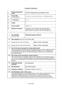 Control Engineering Fundamentals Course Template