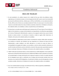 Hoja de Trabajo Estad&iacute;stica Inferencial UTP