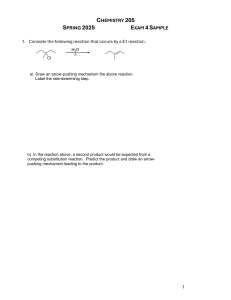 Chemistry 205 Exam 4 Sample: Organic Reactions