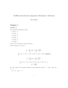 Griffiths Quantum Mechanics Solutions Chapter 1