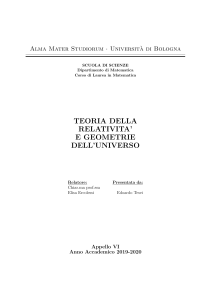 Teoria della Relativit&agrave; e Geometrie dell'Universo - Tesi di Laurea