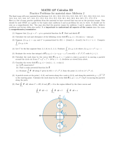 MATH 127 Calculus III Practice Problems
