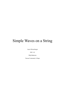 Simple Waves on a String Physics Lab Report