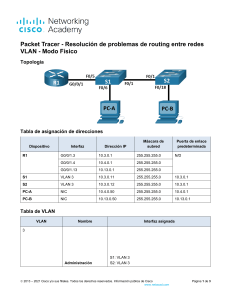 Ejercicio de laboratorio de Packet Tracer: Resoluci&oacute;n de problemas de enrutamiento entre VLAN en modo f&iacute;sico