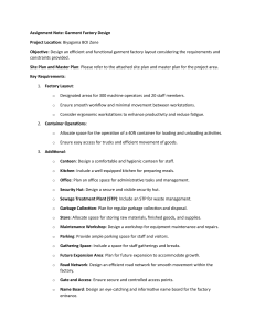 Garment Factory Design Assignment: Layout & Requirements