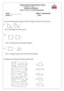 Grade 3 Math Worksheet: Combining Polygons