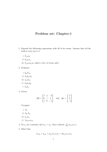 Tensor Algebra Problem Set Chapter 1