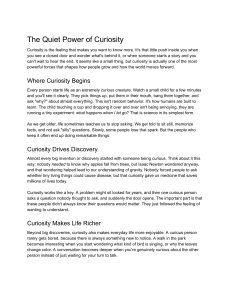 The Quiet Power of Curiosity: How Wonder Fuels Learning and Discovery