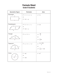 Arkusz wzor&oacute;w geometria klasa 9
