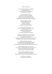 Letter for a Distant Star: Poem on Lost Love