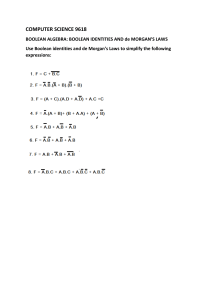 Boolean Algebra Problems: Identities & de Morgan's Laws