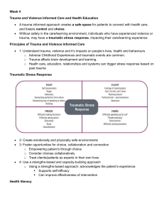 Trauma and Violence Informed Care in Health Education