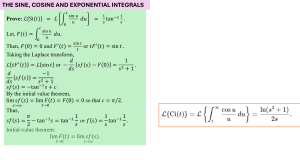 Laplace Transforms of Special Functions: Sine, Cosine, Bessel