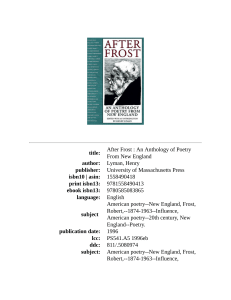 After Frost: New England Poetry Anthology
