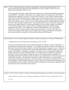 Research on Online Teacher Professional Development