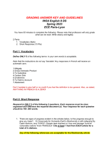 ING4 English 8 DS Grading Answer Key Spring 2023