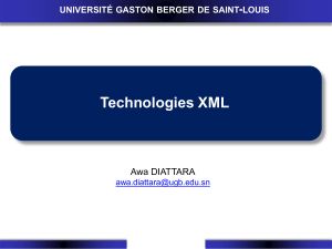 Technologies XML - Cours Universit&eacute; Gaston Berger
