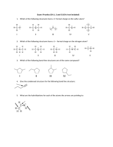 Organic Chemistry Exam I Practice