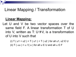 Linear Mapping / Transformation