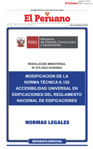 Modificaci&oacute;n Norma T&eacute;cnica A.120 Accesibilidad Universal Edificaciones