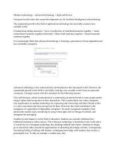 Modern Technology and Sociability: FCE Writing Sample