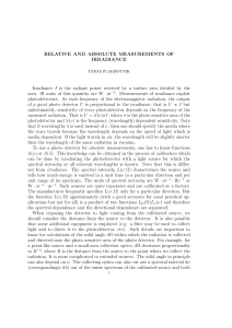 Relative and Absolute Measurements of Irradiance