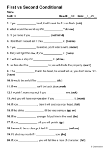 First vs Second Conditional Grammar Test