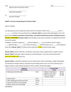 Neocate Splash Insurance Coverage Request Template