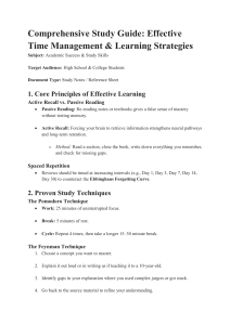 Effective Time Management & Learning Strategies Study Guide