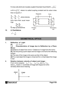 Physics: Mutual Inductance, LC Oscillations, Geometrical Optics