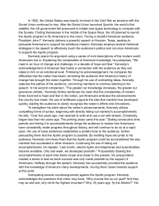 JFK Moon Speech Rhetorical Analysis