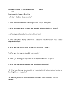 Integrated Science 1a Final Assessment Questions