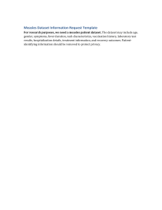 Measles Dataset Information Request Template