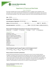 Colorado State University Intern Evaluation Form