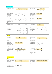 Formulario: F&oacute;rmulas de Geometr&iacute;a Anal&iacute;tica