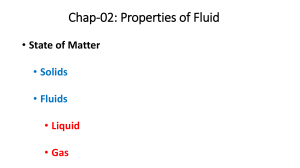 Properties of Fluids - Chapter 2