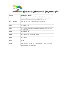 Calculus 2 Homework Chapters 5 & 6 Problem Set